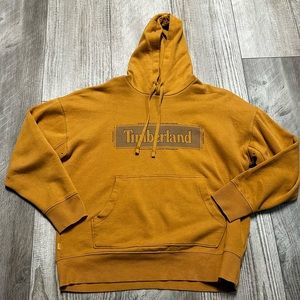 Timberland Wheat butterscotch spellout logo hoodie Med